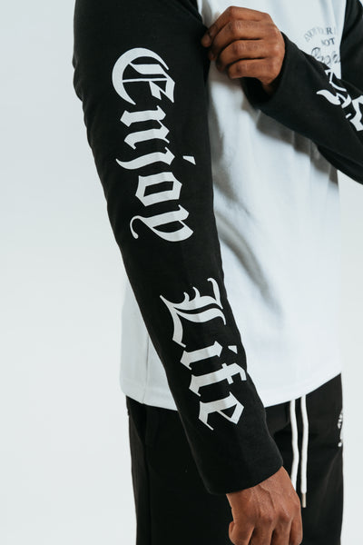 TRACKSUIT LONG SLEEVE & PANT BLACK&WHITE