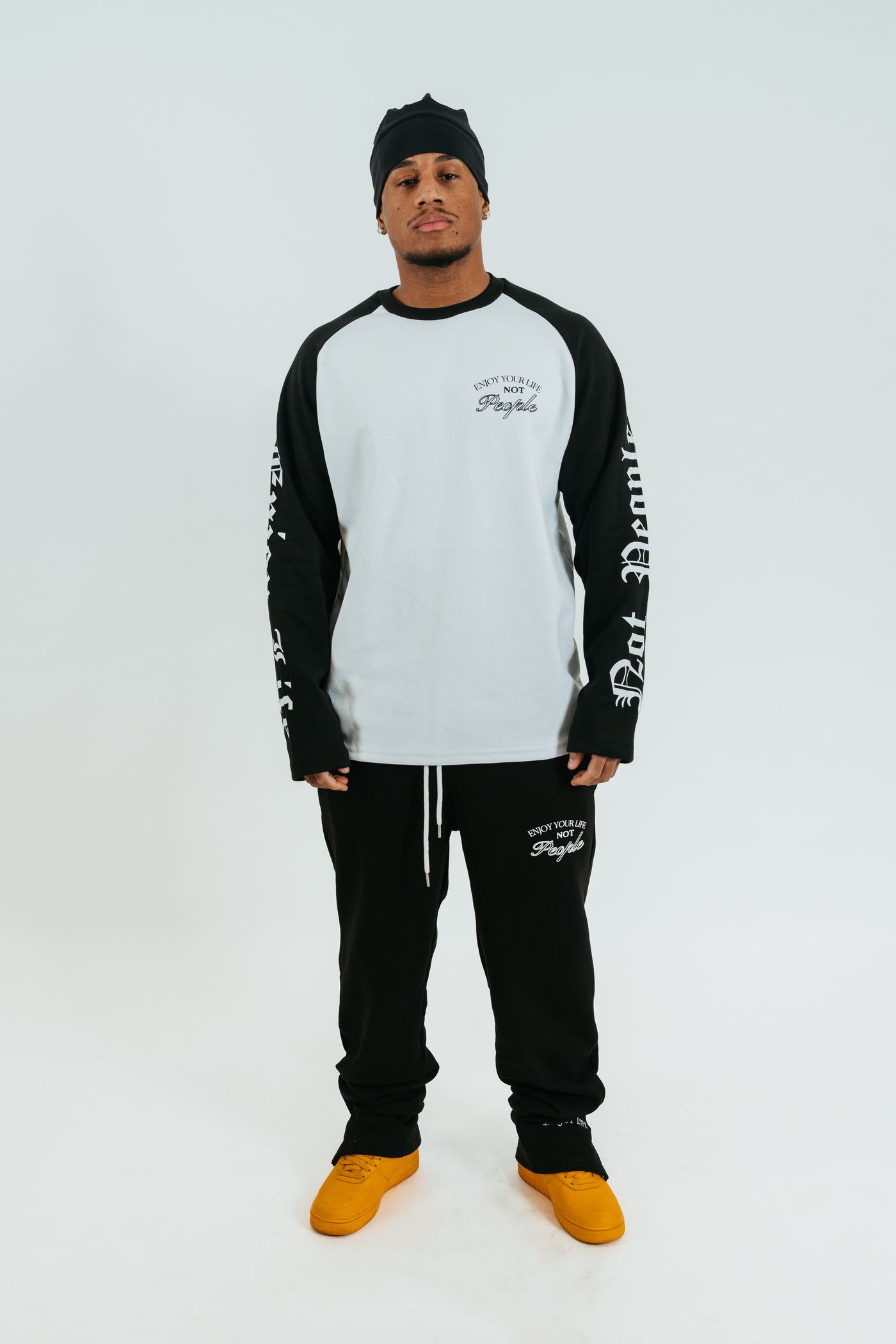 TRACKSUIT LONG SLEEVE & PANT BLACK&WHITE
