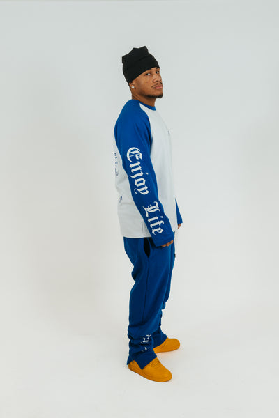 TRACKSUIT LONG SLEEVE & PANT BLUE & WHITE