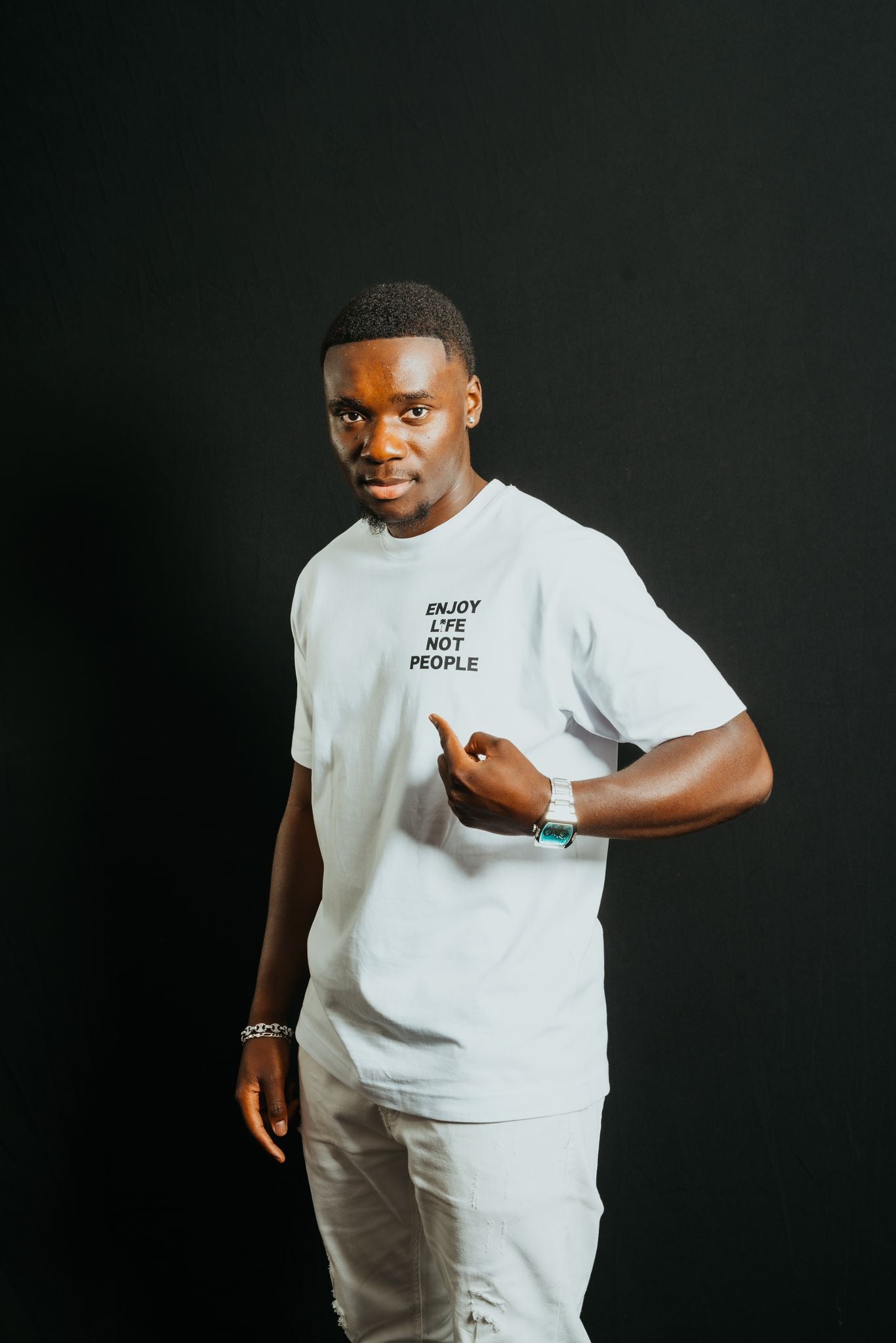 T-Shirt Blanc signature en coton