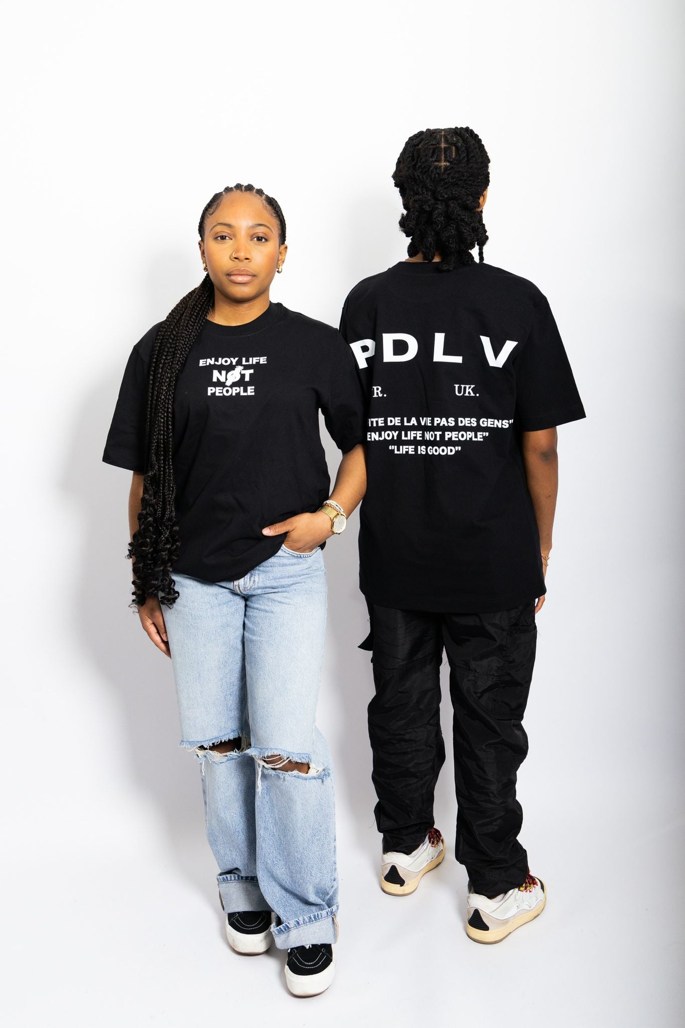 T-Shirt Noir signature en coton